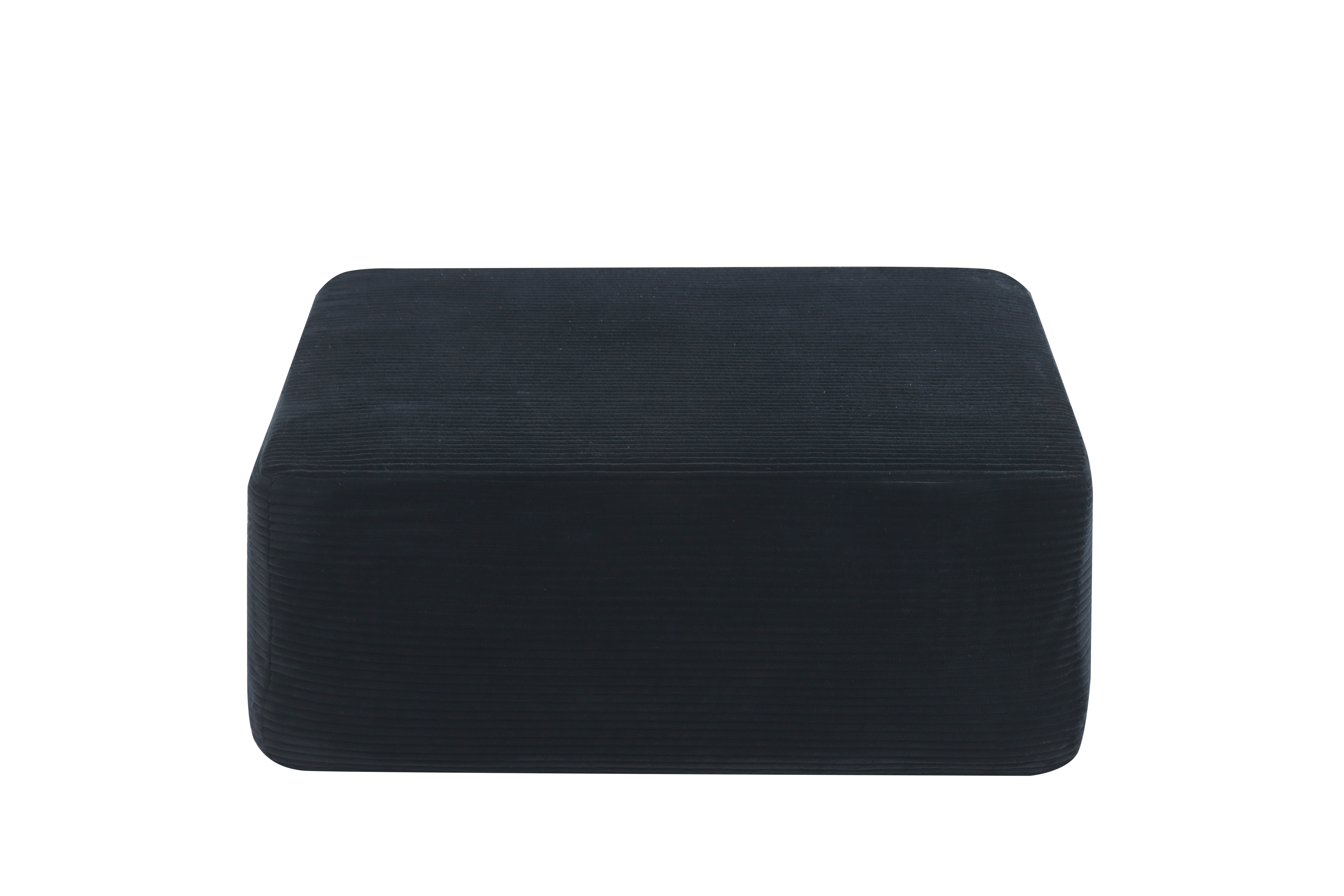 OTTOMAN-CORDUROY-BLACK-It Can Be Used As A Coffee Table, A Footstool, Paired With An L-shaped Sofa, Or For Main Living Room Use._maomaolike.com
